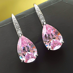 Orecchini a goccia a forma di pera per donna, eleganti gioielli pendenti - Product Image 4
