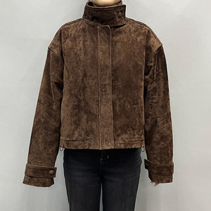 Veste en <span class=keywords><strong>daim</strong></span> véritable pour femme, modèle 2026, en cuir de chèvre véritable, chaude, pour le printemps et l'automne - Product Image 3