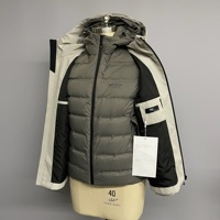 Doudoune Crème Blanche Imperméable Deux Pièces pour Personnalisation en Gros Manteau d'Hiver Veste 3 en 1