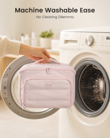 Trousse de Maquillage LOVEVOOK pour Femme, Étui Cosmétique Tendance avec Fermeture Éclair, Poignée Souple, Résistante à l'Eau, Compartiments Durables, Pochette de Maquillage