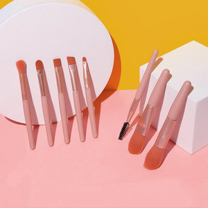 Ensemble de pinceaux de maquillage 8 pièces, pinceaux de maquillage portables Morandi macaron, pinceaux doux pour le blush et les fards à paupières, outils de beauté - Product Image 2
