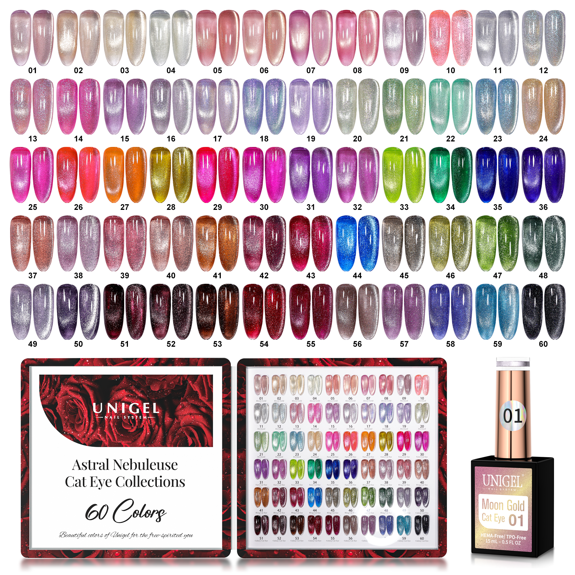 60 Colors Cat Eye Gel Set