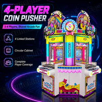 Machine de jeu d'amusement de luxe à LED, à monnayeur, avec distribution de tickets et de jetons, pour 4 joueurs, pousseur de jetons à monnayeur pour salle d'arcade