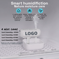 Mini humidificateur portable avec capteur d'humidité pour oiseaux, reptiles, perroquets, écureuils volants, petits animaux - Durable en ABS et métal pour animaux de compagnie