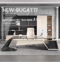 Bureau de direction en L créatif pour managers et superviseurs, bureau élégant avec plateau en bois massif, rangement intégré, design écologique