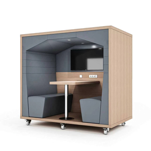 Cabine de bureau acoustique haute densité, salle de <span class=keywords><strong>réunion</strong></span> insonorisée avec roulettes pour bureau à aire ouverte - Product Image 5
