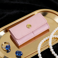Pochette à bijoux en cuir PU pliable, organiseur de voyage pour bagues, boucles d'oreilles et petits accessoires, étui à bijoux compact en cuir