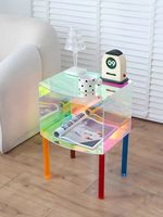 Table de Chevet Moderne en Acrylique en Gros, Petite Table d'Appoint pour Hôpital, Appartement, Salle de Bain, Chambre - Couleur et Taille Personnalisables, Convertible