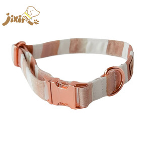 <span class=keywords><strong>Collar</strong></span> de Perro de Lujo en Tela de Algodón Suave con Patrón Sólido, Hebillas Metálicas Modernas y Cintas - Product Image 3