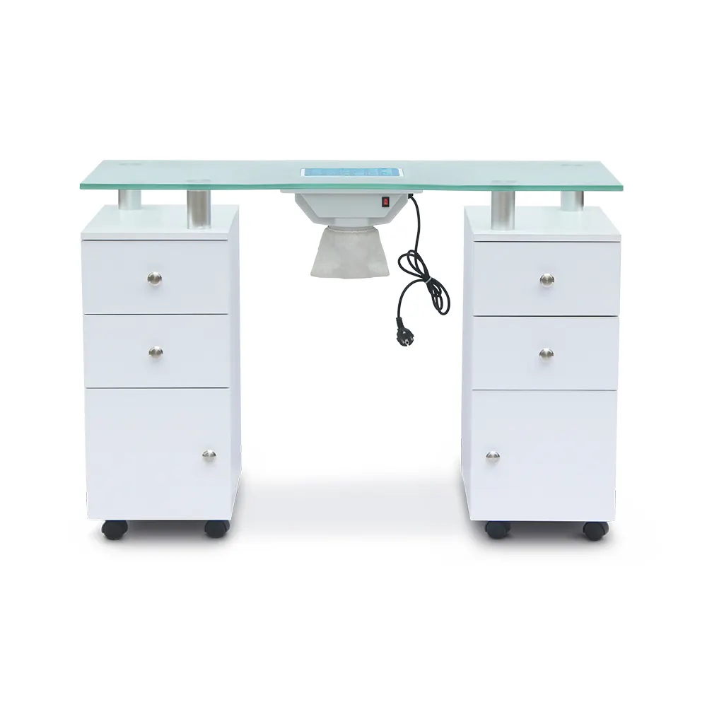 عالية الجودة بالجملة طاولة مانيكير/دائم اللون الأبيض الرخام طاولة مانيكير الأظافر مكتب