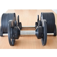 Ensemble d'haltères réglables 40kg avec poignée métallique antidérapante pour exercice de gymnastique, poids ajustable de 80 lb