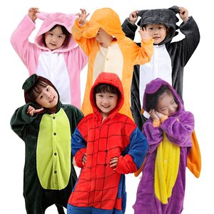 Vendita calda Spider-Man tutina per bambini tessuto Cartoon pigiama felpe con cappuccio abbigliamento da notte Costume per pigiama Kigurumi - Product Image 1