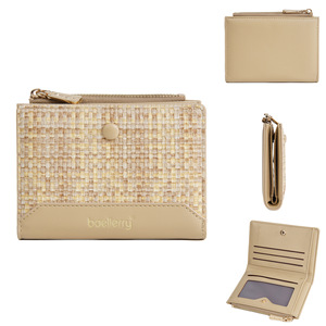 Baellerry <span class=keywords><strong>portafoglio</strong></span> nuovo stile da <span class=keywords><strong>donna</strong></span> borsellino corto Color trecciato <span class=keywords><strong>con</strong></span> cerniera portamonete alla moda per signora - Product Image 6