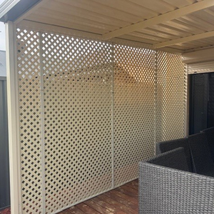 Panel de Cerca Modular de Vinilo <span class=keywords><strong>Blanco</strong></span>, Rejilla de Plástico de -48 Pulgadas x 96 Pulgadas, Cerca de PVC para Privacidad, Fabricante de Rejillas de Plástico - Product Image 1