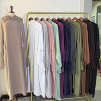 Robe Abaya à capuche de style Dubaï, couleur unie, décontractée, ample, respirante, à manches longues, pour femmes du Moyen-Orient