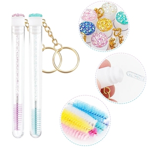 หลอดแปรงปัดขนตาประดับเพชรพร้อมพวงกุญแจสีทอง แปรงมาสคาร่าขนาดเล็กสำหรับต่อขนตา หวีคิ้ว - Product Image 2