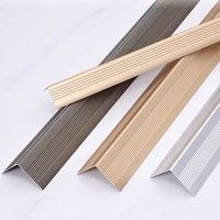 Profilé d'escalier antidérapant en aluminium en forme de L de 2 pouces, marches d'escalier modernes durables pour hôpital, appartement, extérieur