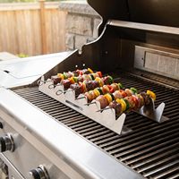Support de brochettes en acier inoxydable pour barbecue, 7 emplacements, pour shish kebab, accessoires de grillade extérieure