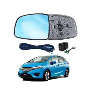 1 пара боковых зеркал заднего вида, синие стеклянные линзы для HONDA FIT Jazz 2014-2018, широкоугольный обзор, антибликовое зеркало с подогревом/без подогрева