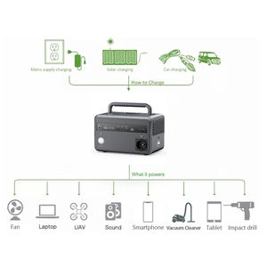 Centrale Électrique Portable à Onde Sinusoïdale Pure 300W, Batterie Externe et Générateur d'Urgence pour la Pêche en Extérieur - Product Image 5