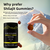 Résine de Shilajit Pur, Gommes de Shilajit Pur de l'Himalaya, Vegan Gold 3000 mg, Haute Puissance, Oligo-éléments, Gomme de Shilajit Pure