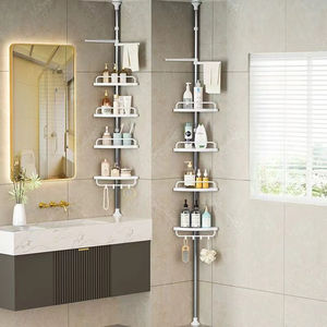 חדר אמבטיה פינה מדף נירוסטה תקרה מדף שירותים שמפו מקלחת ג 'ל - Product Image 2