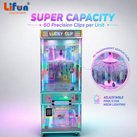 Lifun 60 Clips Lucky Game Machine, machine d'arcade à monnayeur en métal pour la distribution de prix suspendus, pour centre commercial, garantie 1 an