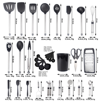Ensemble d'ustensiles de cuisine en acier inoxydable antiadhésif de 33 pièces en silicone umite chef