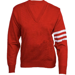 V-Neck <b>Pullover</b> <b>Sweater</b> Men Full Sleeve Solid Color High Quality Breathable Polyester Cotton Casual Autumn Wear - Product Image 1