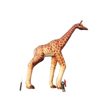 Statue de girafe animatronique grandeur nature de 17 m, modèle réaliste d'animal de safari géant pour l'affichage dans les zoos, parcs et centres commerciaux