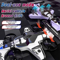 Drone jouet télécommandé MILI 2.4G 4CH 25m avec modes voiture volante et avion, piles AA, plastique, pour enfants