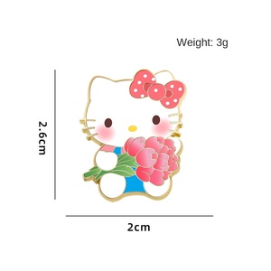 Yini nhà sản xuất bán buôn tùy chỉnh Nhật Bản sanlio phù hiệu phim hoạt hình, kuromi, cinnamorol, HelloKitty pin, kim loại thủ công mỹ nghệ Quà Tặng - Product Image 6