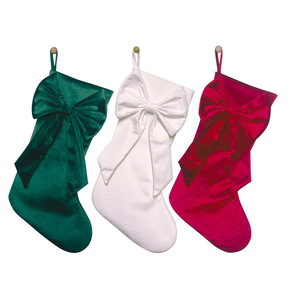 New Wholesale Soft Velvet <b>Christmas</b> <b>Stocking</b> Bulk with Big Bow Personalized Family Decor - Product Image 2