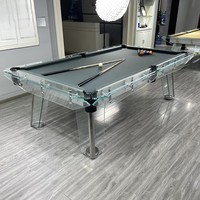 Table de billard professionnelle personnalisable en verre pour la maison, avec plateau de 9 pieds et surface en ardoise, qualité tournoi, pour usage intérieur