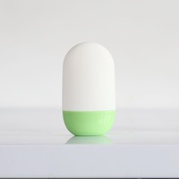 Flacon de crème solaire en PP en forme de capsule avec bouchon à vis, sans tube applicateur, flacon compressible inversé pour crème solaire et soins de la peau