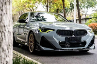 Spoiler de pare-chocs avant en fibre de carbone véritable de haute qualité pour BMW Série 2 G42 M Sport 2022+ Style AE avec séparateur latéral