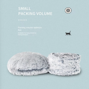 Lit tunnel pliable multifonctionnel pour chat, design beignet avec boule d'herbe à chat intégrée, lit chaud pour animaux de compagnie pour chiens, chats et hamsters - Product Image 2