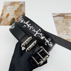 Cintura da Uomo in Pelle Yonger Factory con Impuntura a Croce e Fibbia in Metallo, Modello Fashion - Product Image 2