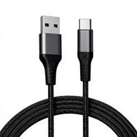 USB-A Typ-C 3A Schnellladekabel 2m Nylon-Ummantelung für Mobiltelefone & Powerbanks