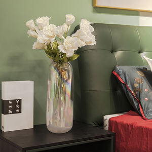 Rosa de Cristal en Jarrón con Base de Mármol Siciliano Color Leche Nobel para Decoración del Hogar - Product Image 4