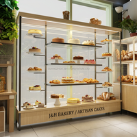 Vitrine réfrigérée pour pâtisserie en verre incurvé, équipement industriel, vitrine à pâtisserie autoportante, armoire de présentation de gâteaux