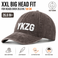 Casquette de baseball XXL personnalisée avec logo, 68 cm, coupe oversize, calotte profonde, 100 % coton sergé, orange, rayée de luxe, style Dad Hat, unisexe, vente en gros