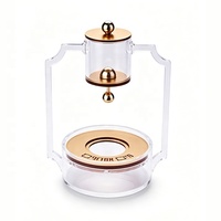 Ensemble de distributeur d'eau Lucite Mayim Achronim avec accents dorés et argentés, cadeau juif Judaica en acrylique Mayim Achronim