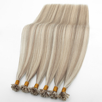 Extensions de cheveux humains à pointe en U, cuticules alignées, d'un seul donneur, double tirage, texture russe, colle italienne, qualité salon premium