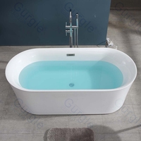 Baignoire de massage autoportante en acrylique à bulles d'air de forme ovale et jets de trous d'épingle Baignoire à remous intérieure