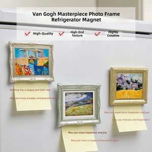 Aimants de réfrigérateur en résine sur le thème de <span class=keywords><strong>Van</strong></span> <span class=keywords><strong>Gogh</strong></span>, style européen, <span class=keywords><strong>d</strong></span>écorations magnétiques artistiques haut de gamme, personnalisées et créatives - Product Image 2