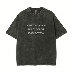 Design Wholesale Men's T-<b>shirts</b> Plain Heavyweight Cotton Acid Washed T <b>Shirt</b> Custom Logo Oversized T <b>Shirt</b> Men - Product Image 3