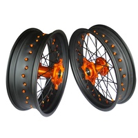 Roues à rayons de moto en alliage anodisé noir mat de 17 pouces à 36 rayons, roues Supermoto pour KTM EXC SXF SX 250 300 450