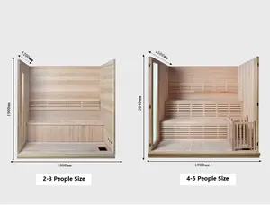 غرفة ساونا بخارية داخلية حديثة تقليدية بسعر رخيص، موقد ساونا كهربائي لـ 2-5 أشخاص، 6 كيلو واط، فوائد صحية، خشب الأرز الأحمر - Product Image 4