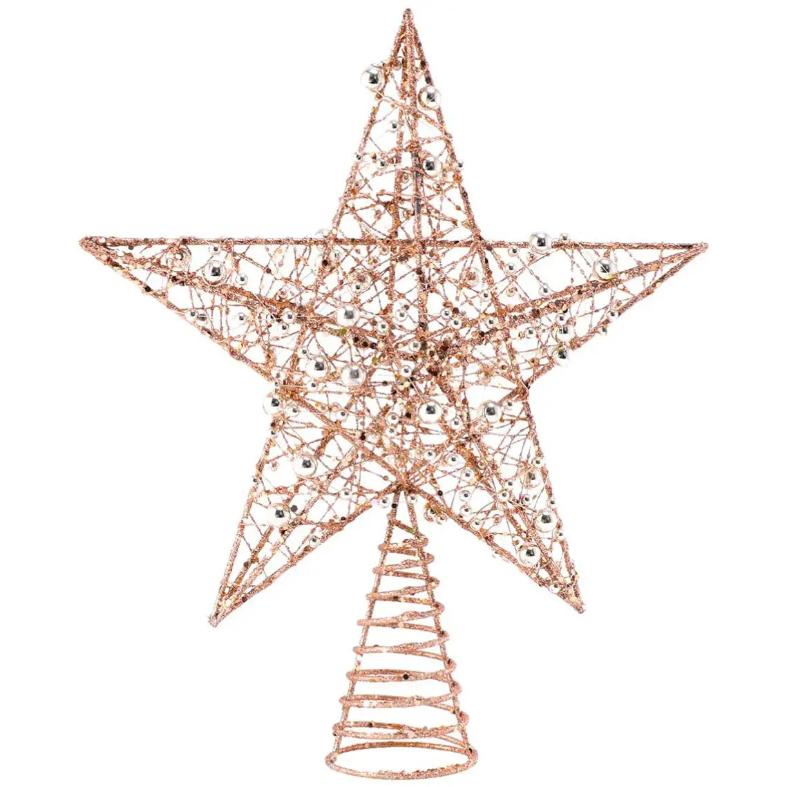 Gold Sliver Glitter Kerstboom Top Ster Kerst Decoratie Voor Thuis Exquisite Iron Art Ornament Xmas Party Nieuwjaar Decor